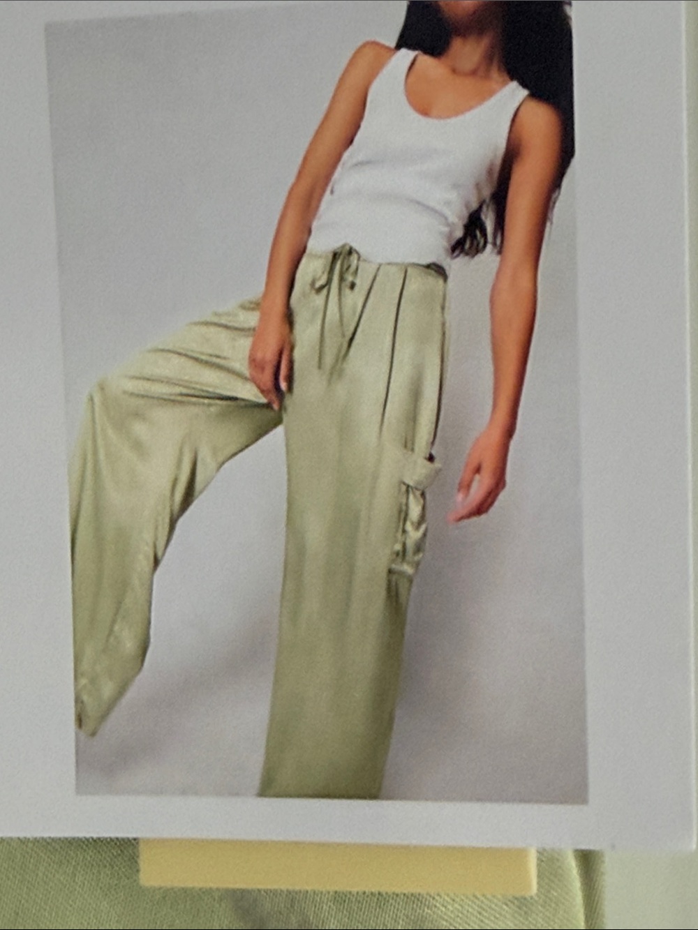 Nation Los Angeles Olive Green Drawstring Cargo Pants small